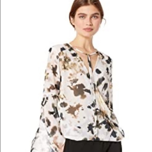 kenneth cole blouse faux wrap - Picture 1 of 7